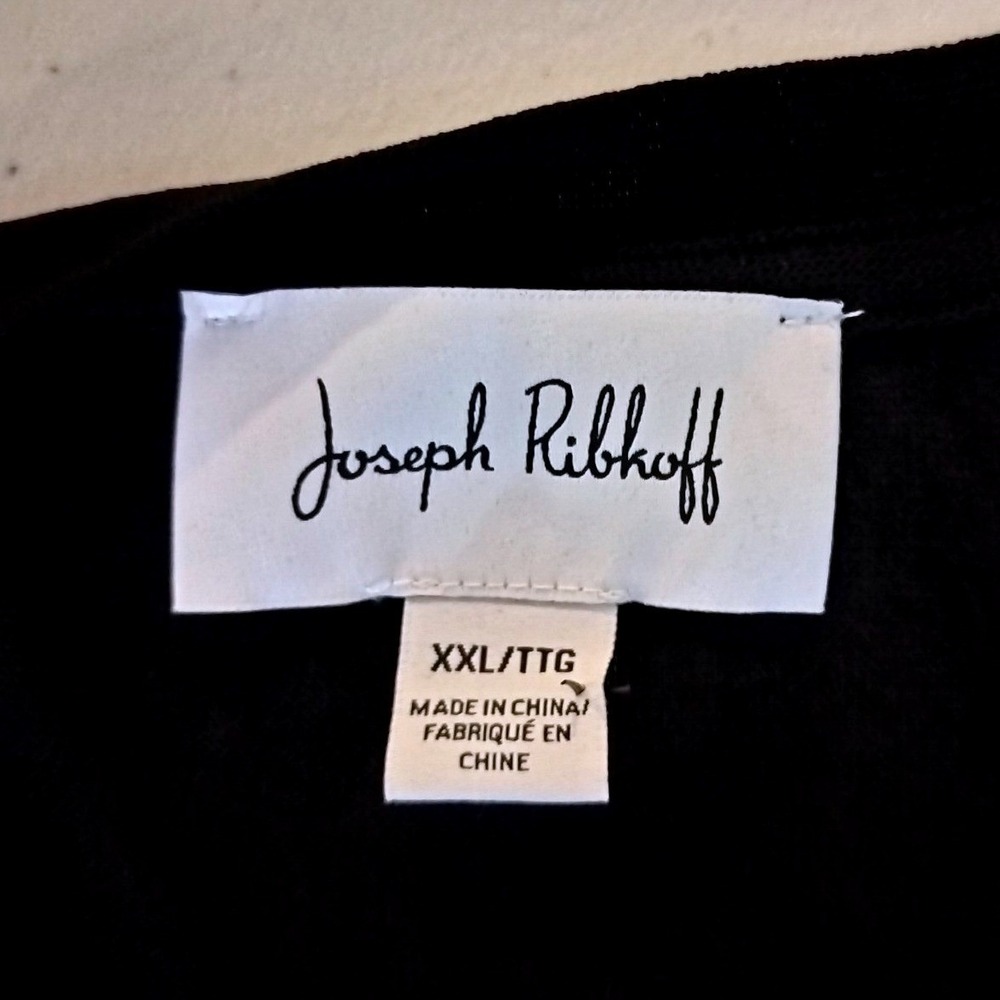 Joseph Ribkoff Floral Intarsia Knit Duster Cardigan Women XXL Black White Pocket - Picture 4 of 5